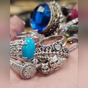 73pc Ring LOT~Pandora~Sterling~10k
